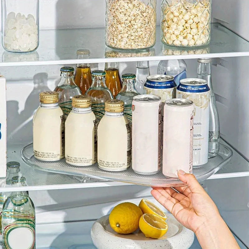 Rotating Storage Tray for Refrigerator & Kitchen Spice Jars - 360° Turntable