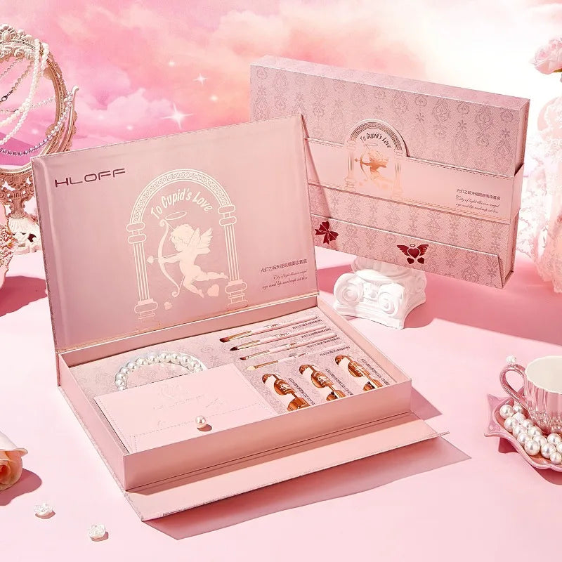 Vegan Makeup Gift Set - Eyeshadow Palette & Lipstick Full Face Beauty Kit for Valentine’s Day