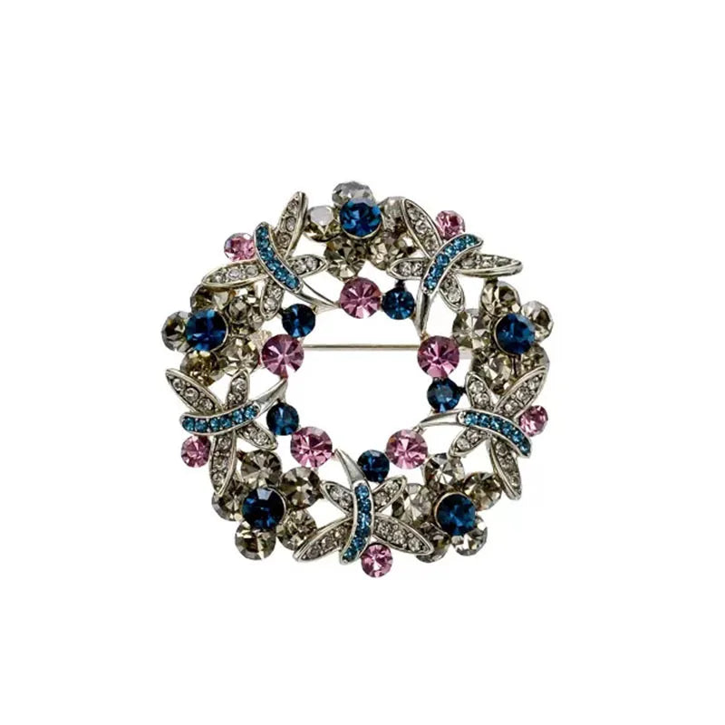 Women Elegant Crystal Garland Brooch Pin - High-End Fashion Accessory for Clothing & Gifts
