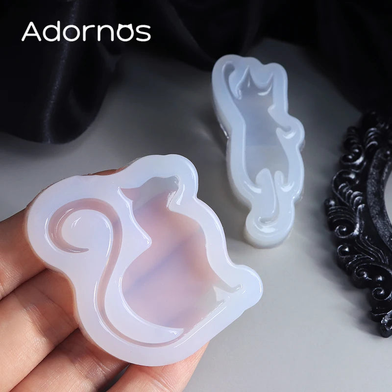 Halloween Resin Silicone Molds Kitten Cat Jewelry & Keychain Crafting Mold