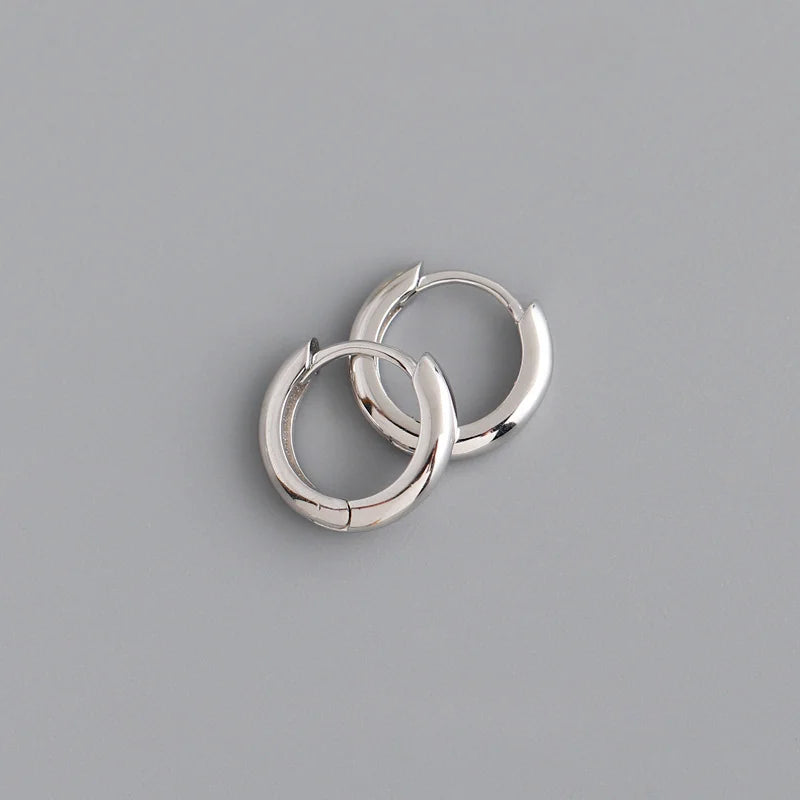 Sterling Silver Geometric Hoop Earrings for Women - Fashion Jewelry Gift