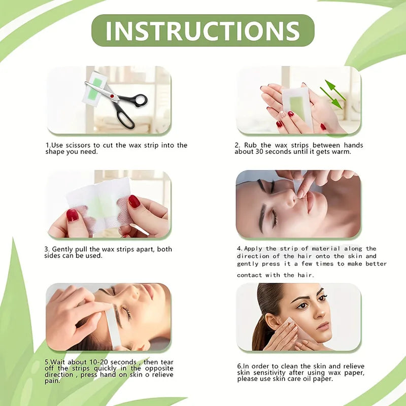 Viilife Facial Wax Strips Kit - Painless Hair Removal for All Skin Types