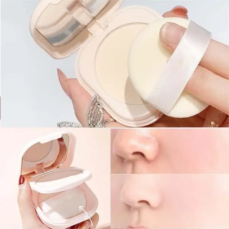 Oil Control Setting Powder with Mirror Compact for Matte Finish - Brightening Skin Tone