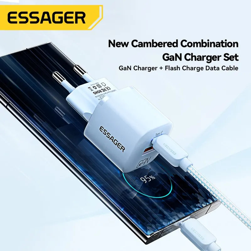 20W GaN USB-C Fast Charger for iPhone, iPad & Smartphone - Universal Plug Options