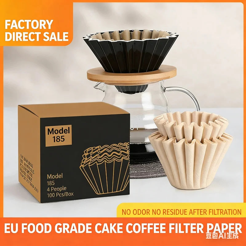 Disposable Coffee Filter Papers 50/100pcs for Drip Coffee Makers, Fits B75 & Wave Drippers