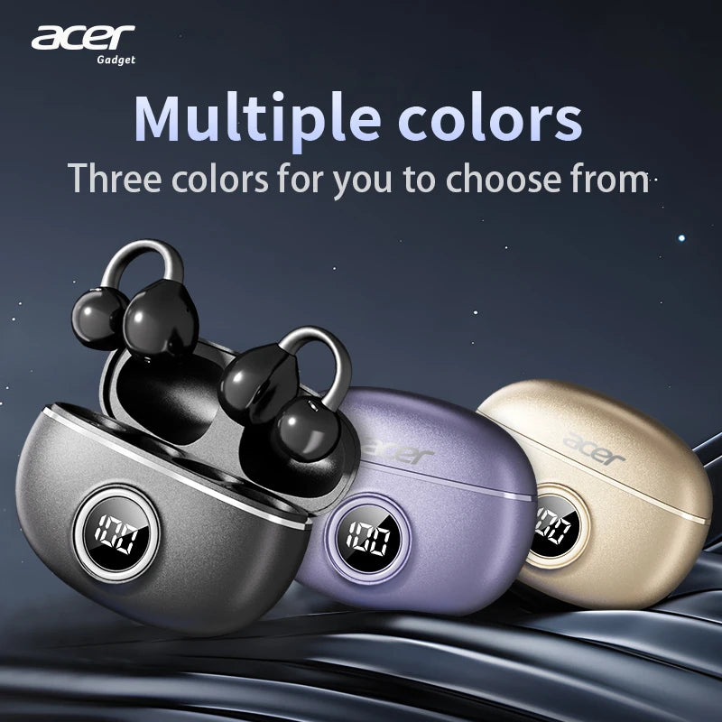 Bluetooth Earphones Wireless Ear-Clip Headphones Noise Reduction for Calls Sports