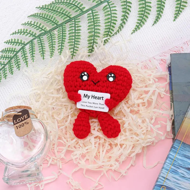 Crochet Heart Doll - Handmade Desktop Home Decor Gift for Mother's Day & Christmas