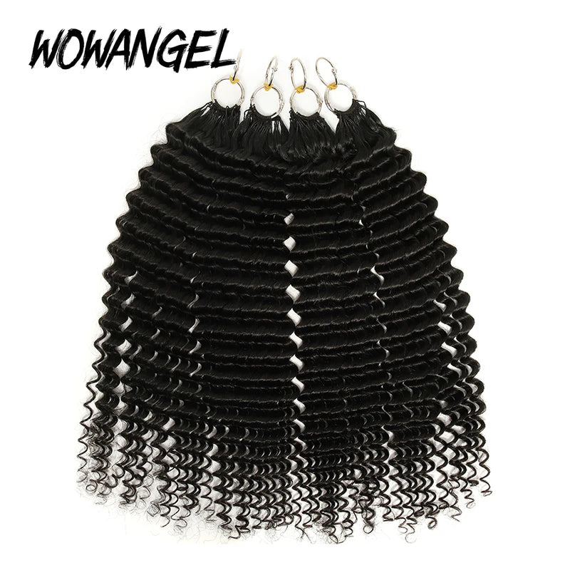 Deep Wave Crochet Human Hair Extensions Knotless Pre Separated for Braiding