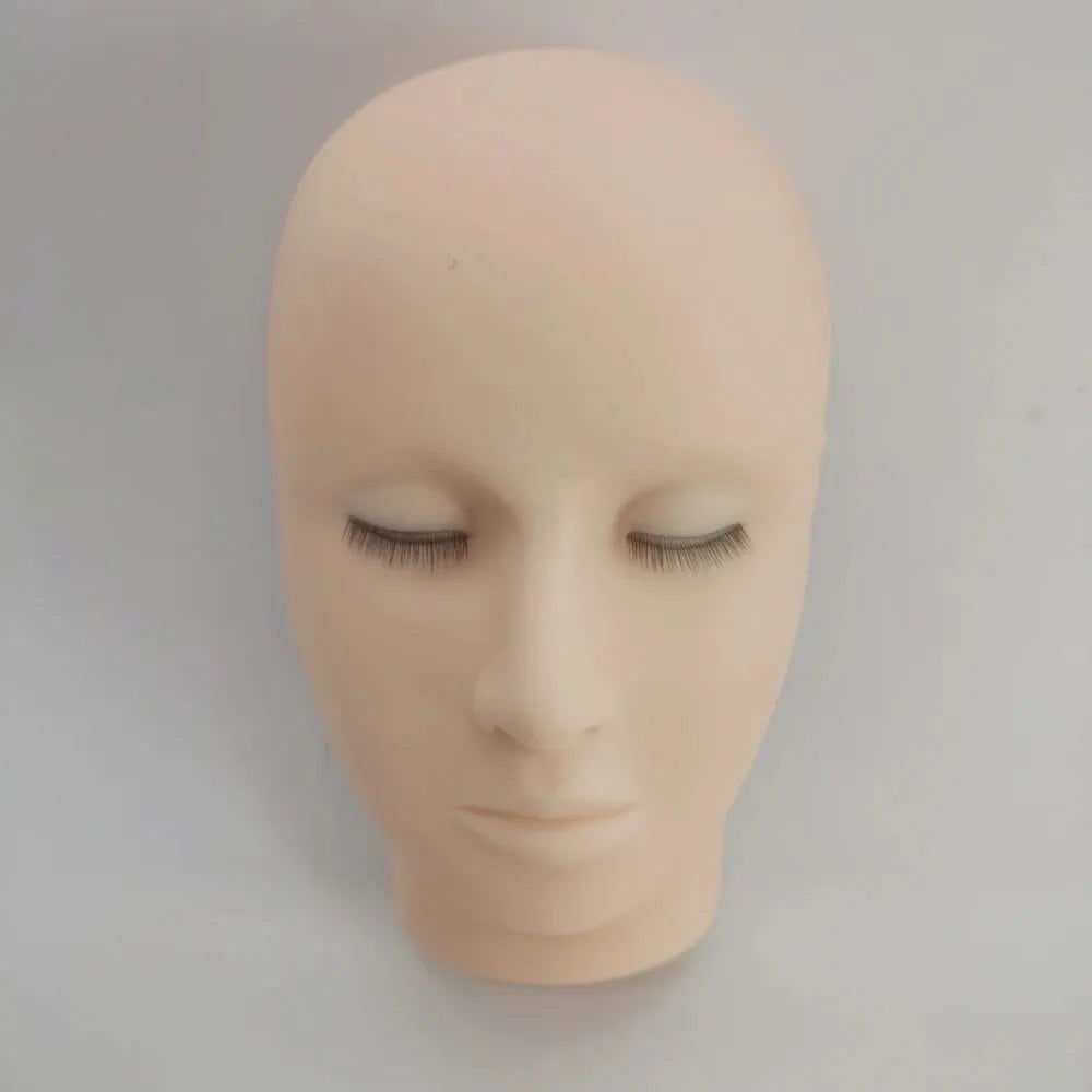 Eyelash Extension Practice Mannequin Head with 4 Lash Layers for Training & Grafting