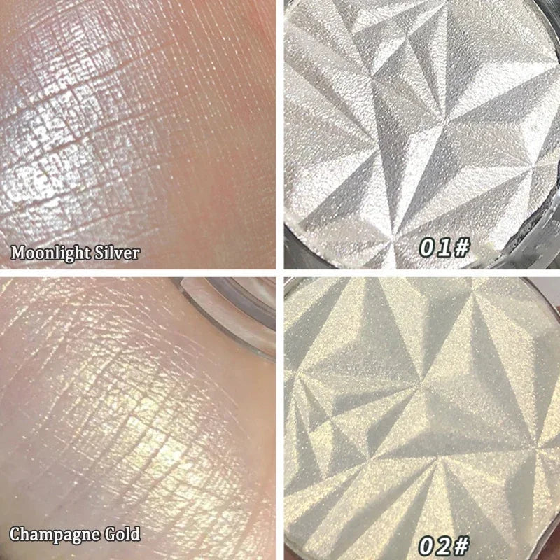 Highlighter Palette Waterproof Monochrome Face Makeup with Pearlescent Finish