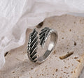 Unisex Angel Demon Wings Creative Ring Sterling Silver-Color Jewelry Adjustable