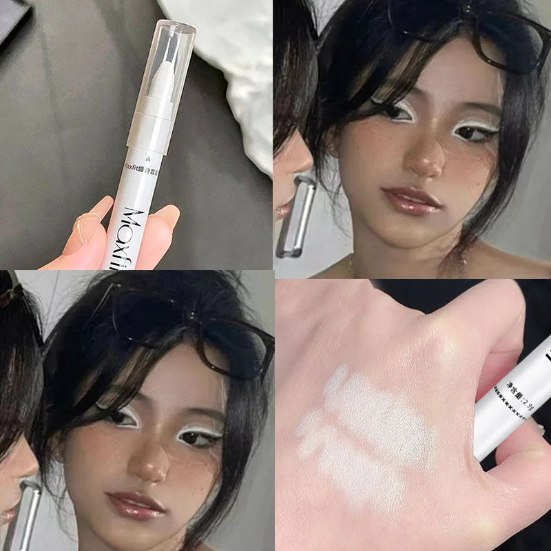 Shimmering Highlight Stick for Bright Eyes - Glitter White Eyeshadow Pencil Highlighter