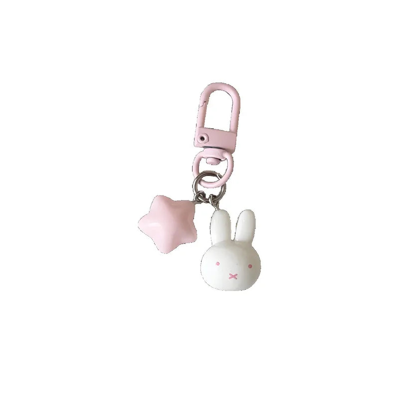 Kawaii Miffy Rabbit Keychain Cartoon Star Bag Charm for Gifts & Accessories