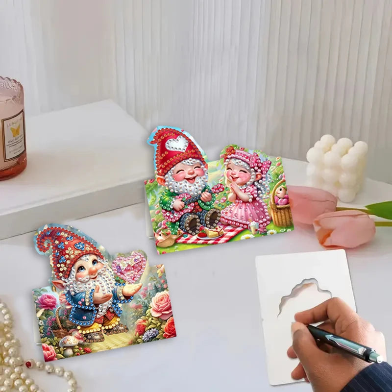 6-Piece DIY Diamond Painting Card Set with Floral Bird & Pattern Designs - Sparkling Handmade Greeting Cards