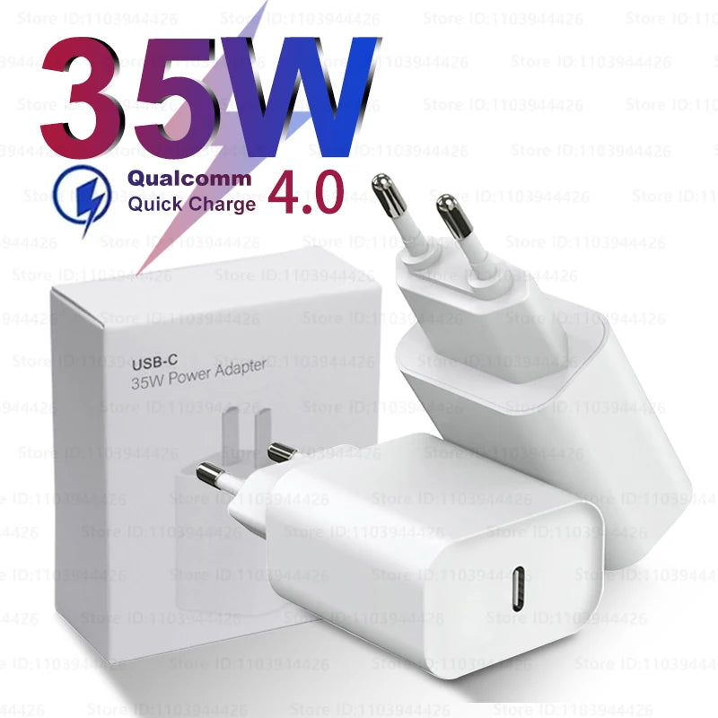 35W USB-C Fast Charger for iPhone, Samsung, Xiaomi, Huawei - Quick Power Adapter