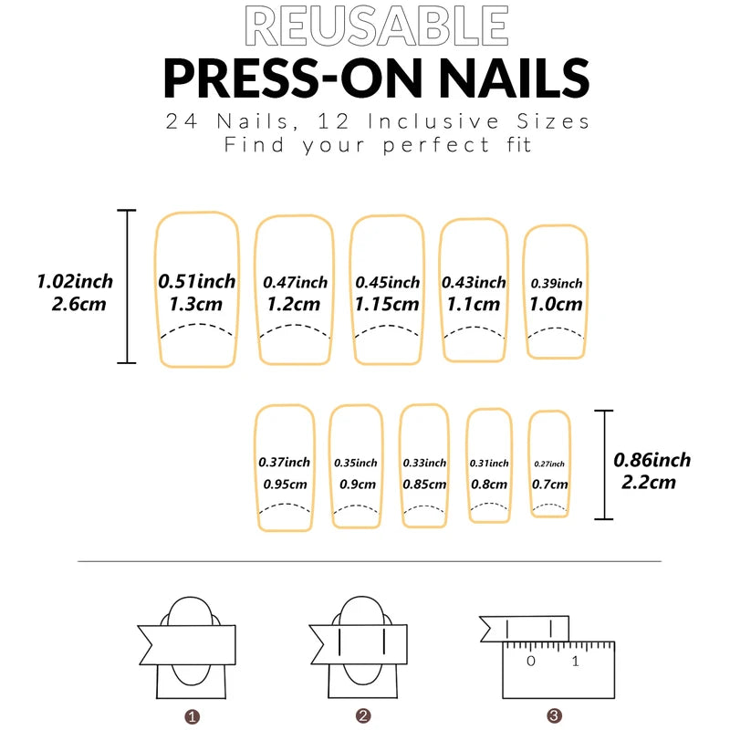 48pcs French Black Border Hand & Foot Fake Toenails Glossy Fully Covered Nude Spring Break Set