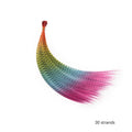 Rainbow Colorful Feather Extensions Long Straight Hairpieces for Girls - Ombre Style