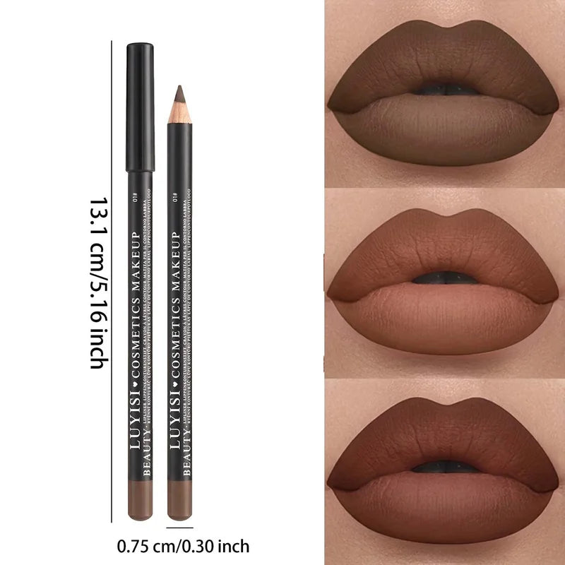 Long Lasting Matte Lip Liners Set Waterproof Velvet Lip Pencils Natural Lip Shaping