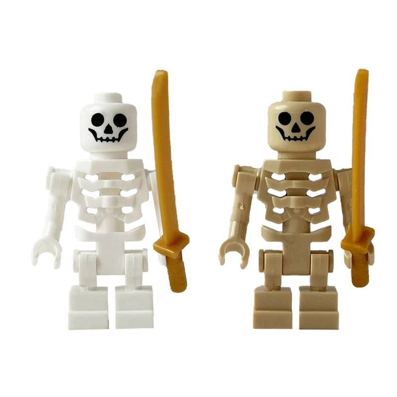 Skeleton Soldiers Building Blocks Set for Halloween Decorations - 12 Pieces, Interlocking Mini Figures