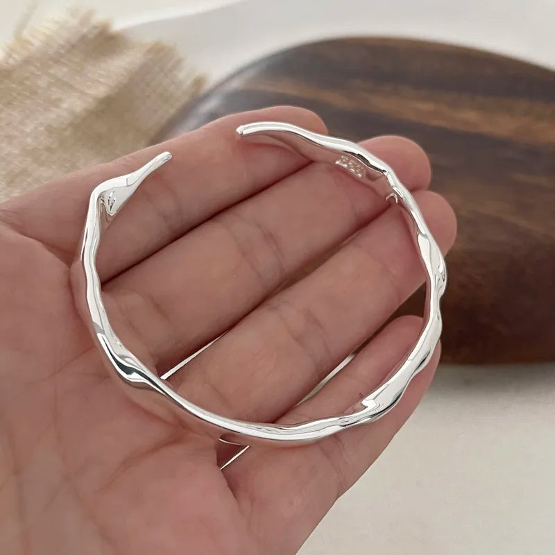 Solid Sterling Silver Bracelet for Women Men Vintage Handmade Birthday Gift