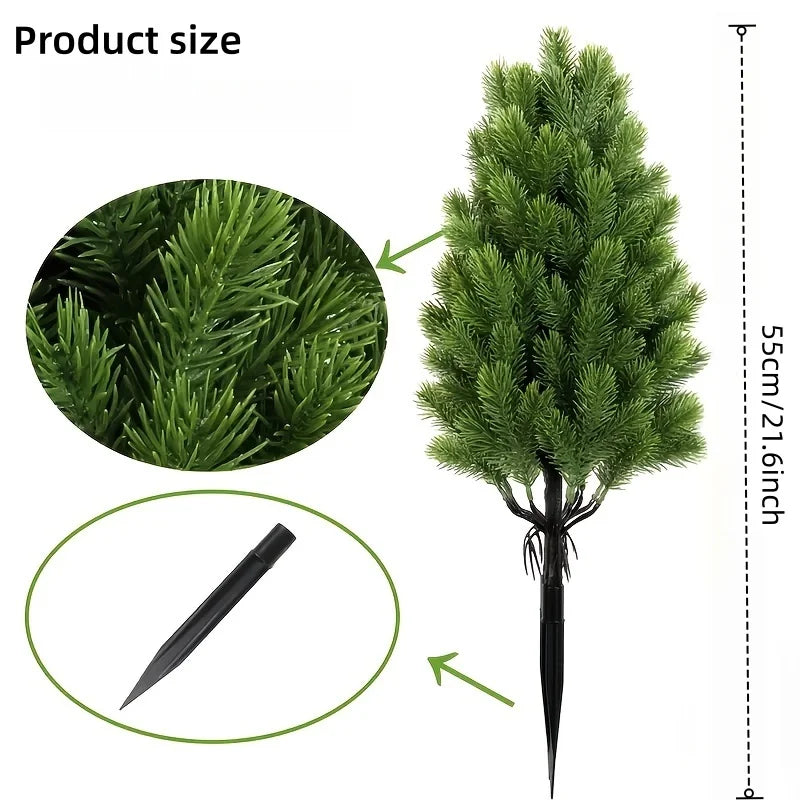 Artificial Pine Needle Christmas Trees - Indoor & Outdoor Holiday Decor - 2pcs