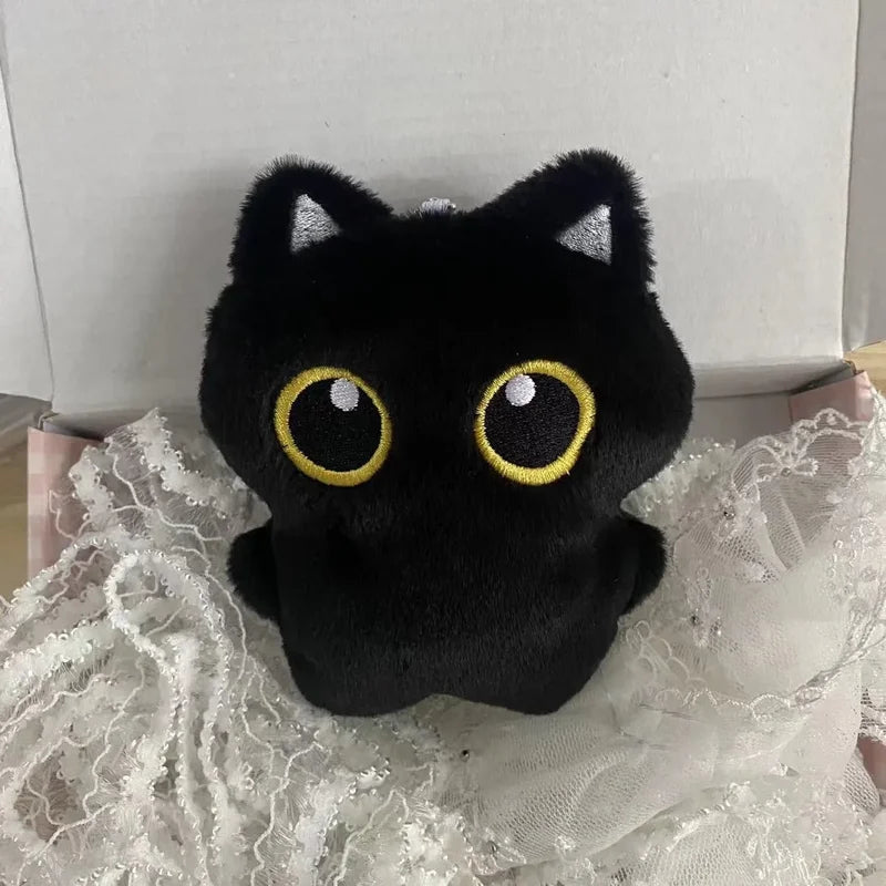 10cm Cute Black Cat Plush Toy Doll Small Pendant Stuffed Animal for Kids Gift