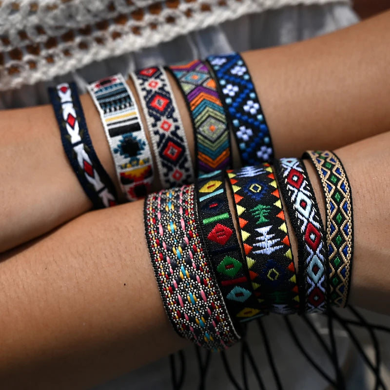 10Pcs Handmade Nepal Rope Charm Bracelets for Women Bohemia Jewelry Set