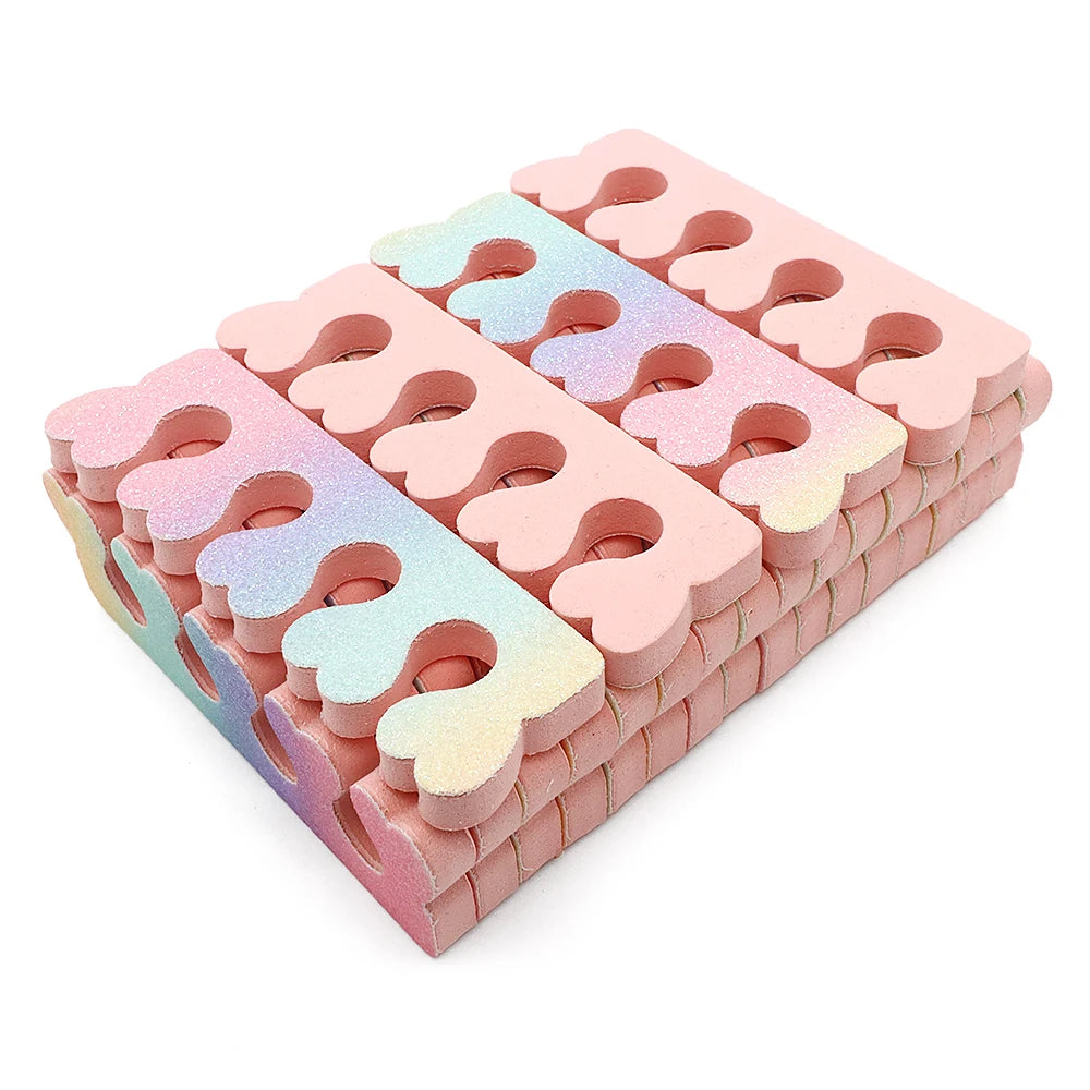 100 Pcs Nail Art Toe Separators Foot Divider Sponge Soft Gel Pedicure Tools