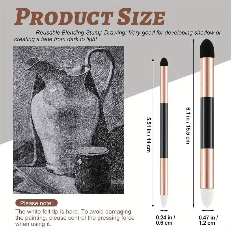 Cotton Blending Sponge Brush Set - Reusable Art Blenders for Detail & Shadow