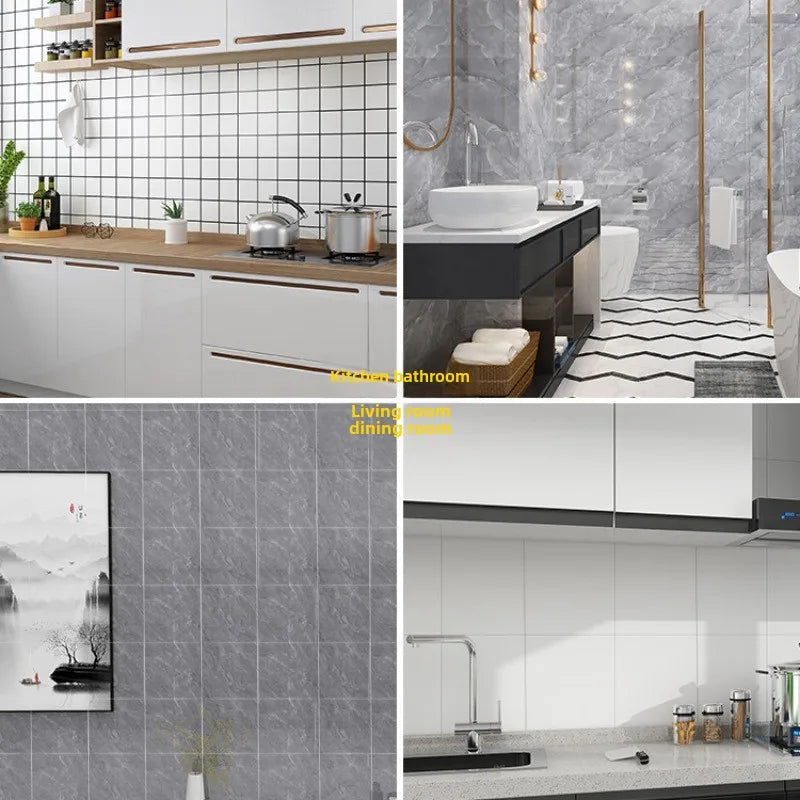 Self-Adhesive PVC Marble Wall & Tile Stickers Waterproof Kitchen Bathroom Decor 30cm x 30cm