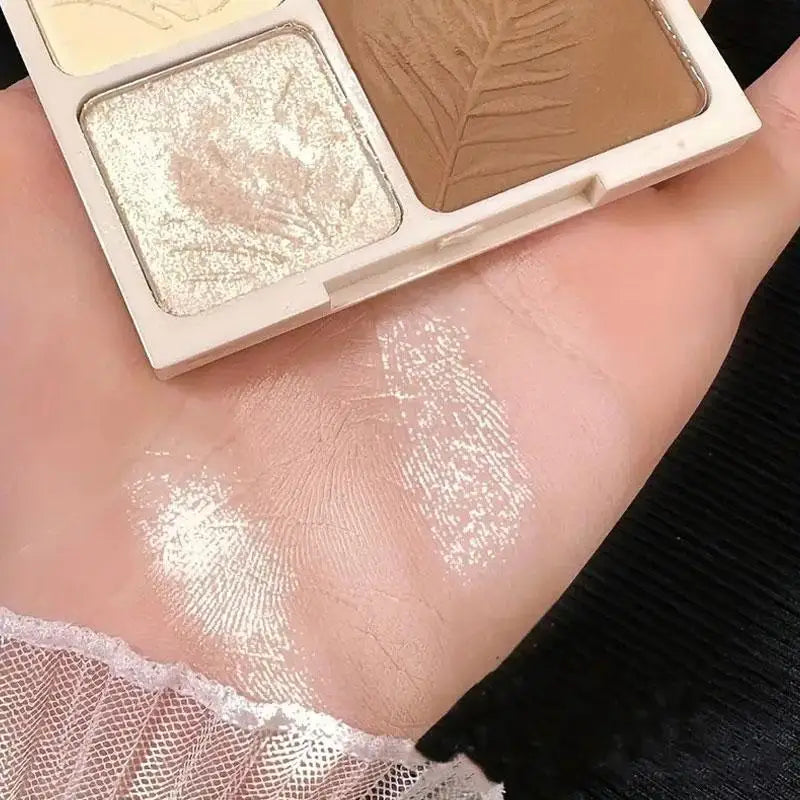 4-Color Matte Highlighter & Contouring Palette for Face & Nose Shaping