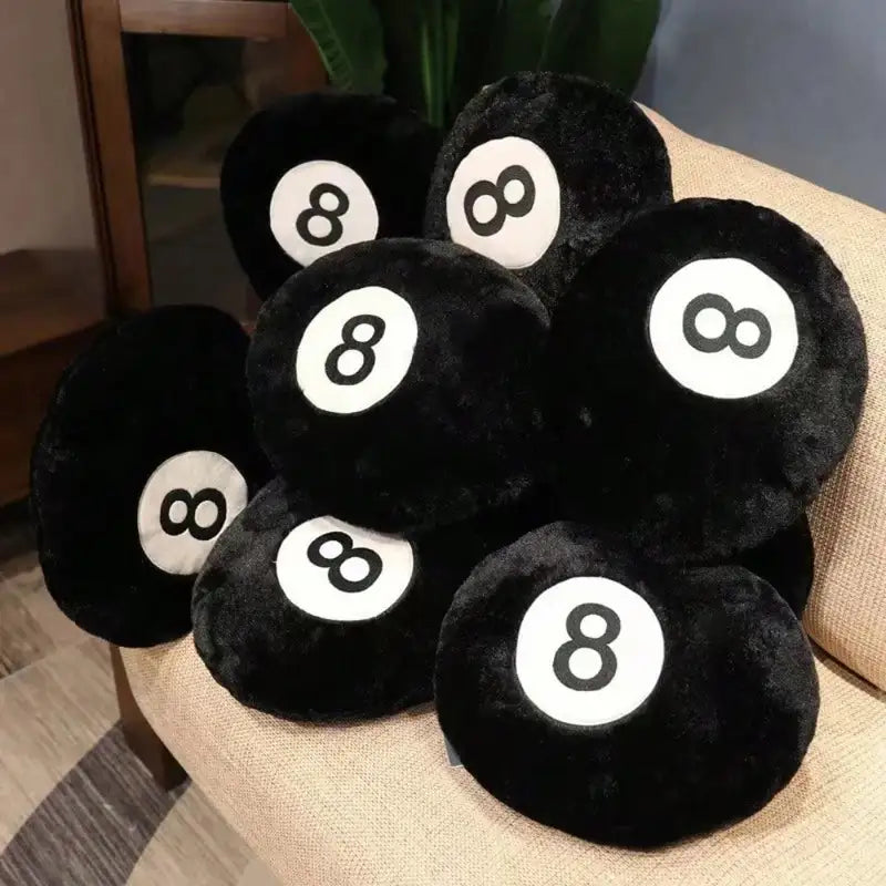 Decorative Billiard 8 Ball Pillow - Soft Plush Throw Cushion for Home & Pool Table