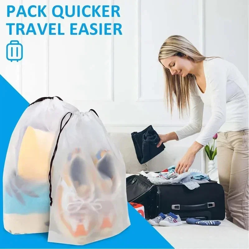 Portable Waterproof Shoe Storage Bags 5/10 Pack Drawstring Travel Organizer