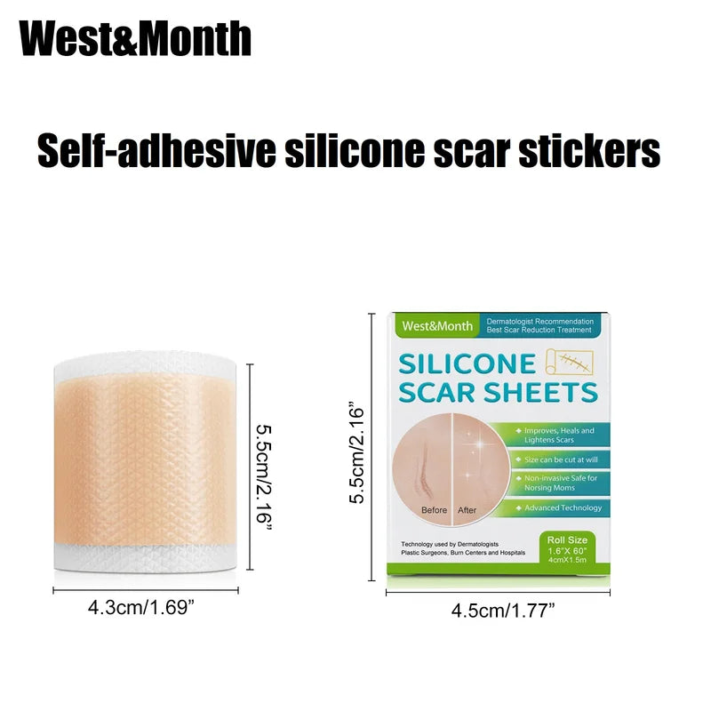 Silicone Scar Sheets Roll 4cm x 150cm Self-Adhesive Skin Care Tape Reusable