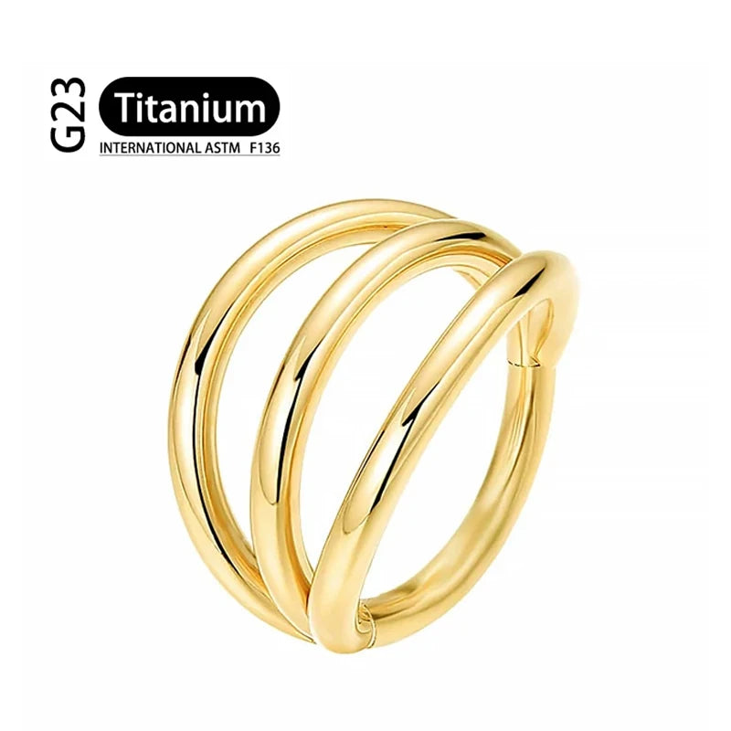 Titanium CZ Conch Nose Ring Hoop Cartilage Helix Daith Tragus Piercing Jewelry