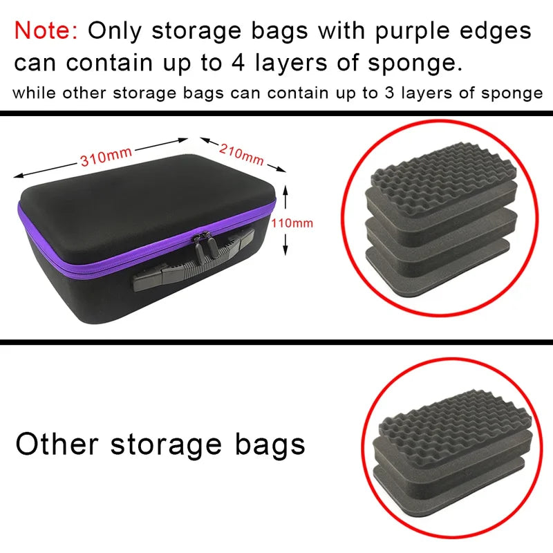Hard Storage Case DIY Foam Travel Zipper Bag for Outdoor Tools & Camera Equipment