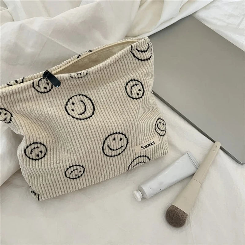 Travel Makeup Bag with Zipper for Women - Cosmetic & Toiletry Organizer