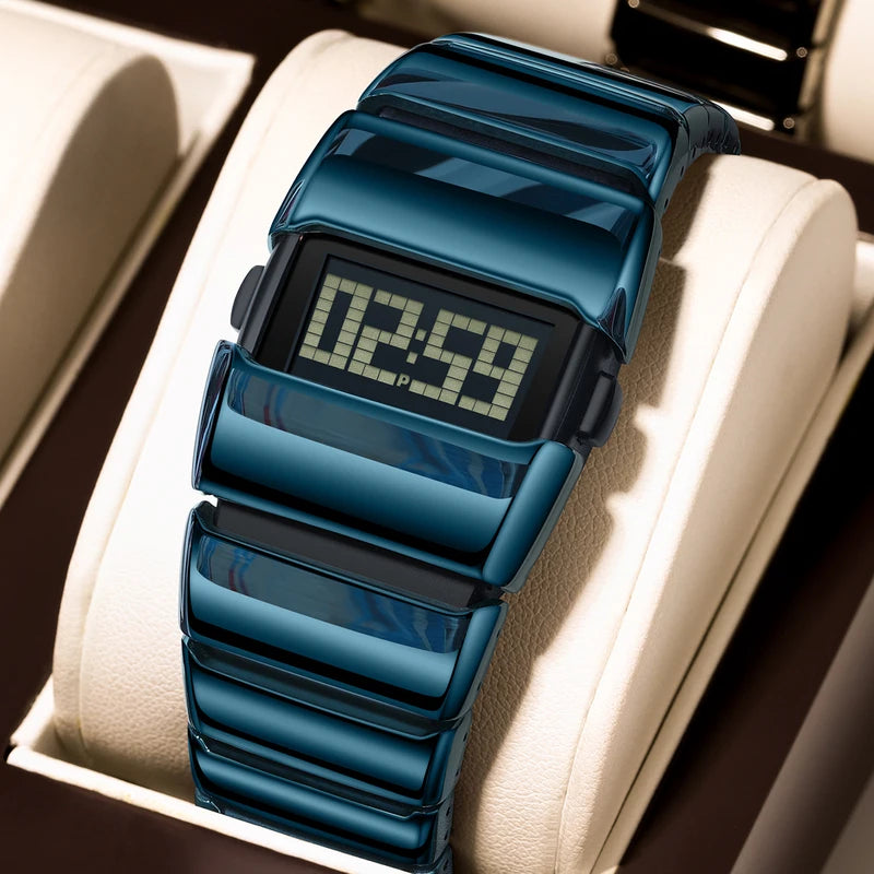 Digital Men’s Waterproof LED Sports Watch with Alarm & Date