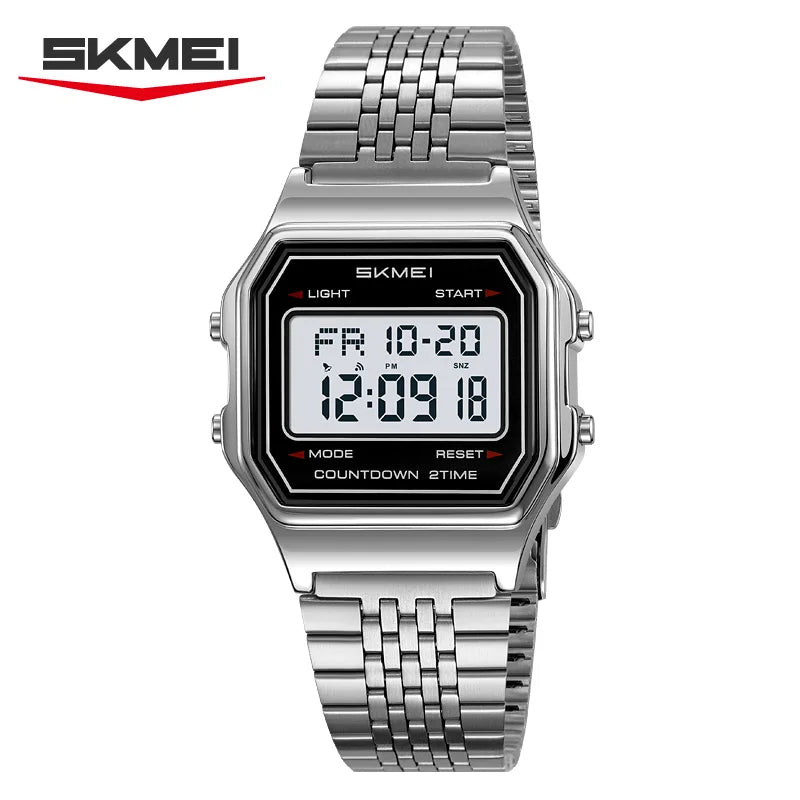 Luxury Men's Digital Watch Waterproof Stainless Steel LED Sport Watch