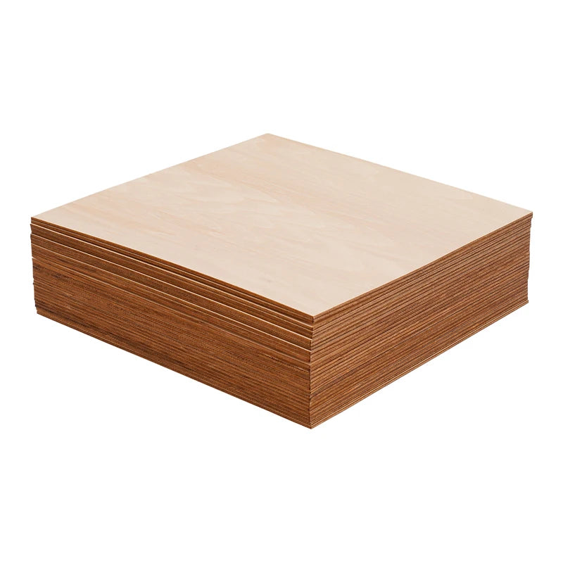 DIY Wooden Craft Sheets - 30 Pack 30x30cm Basswood Boards, 3mm Thick for Laser Engraving & Home Decor