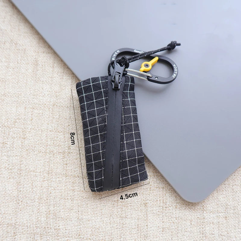 Ultralight Trail Coin Pouch - Upcycled Gridstop Zip EDC Holder for Backpacking and Travel