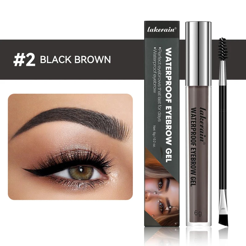 Waterproof Eyebrow Gel - Long-Lasting, Highly Tinted, Sweatproof, Double Head Makeup