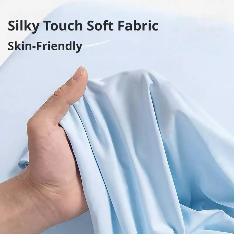 Breathable Cooling Pillowcase with Adjustable Drawstring - Moisture-Wicking Summer Sleep Cover