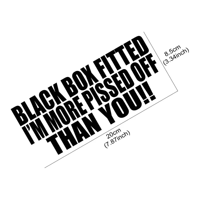 Car Fitted Sticker Black Box Funny Vinyl Decals for Auto Exterior Decoration