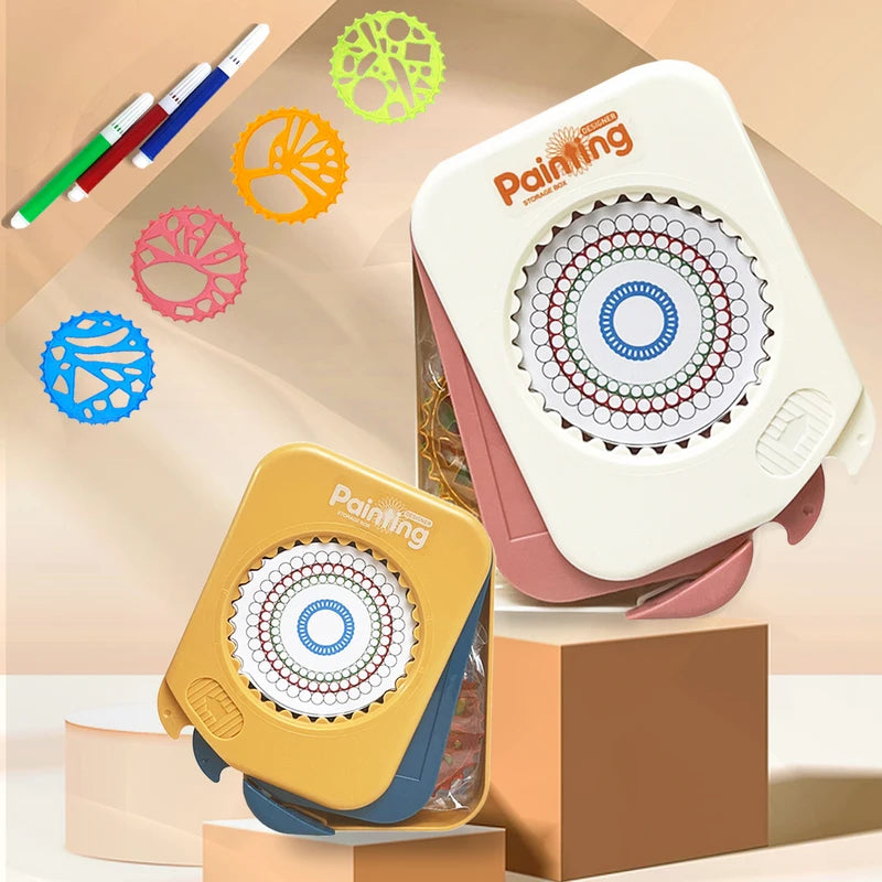 Drawing Art Spirograph Set for Kids - Fun Spiral & Gear Design Toys in Pink & Blue