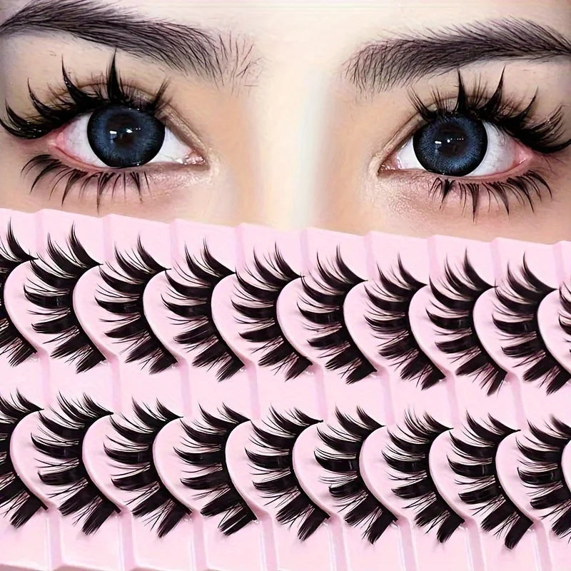 10 Pairs False Eyelashes Thick Reusable Eye Makeup Extensions