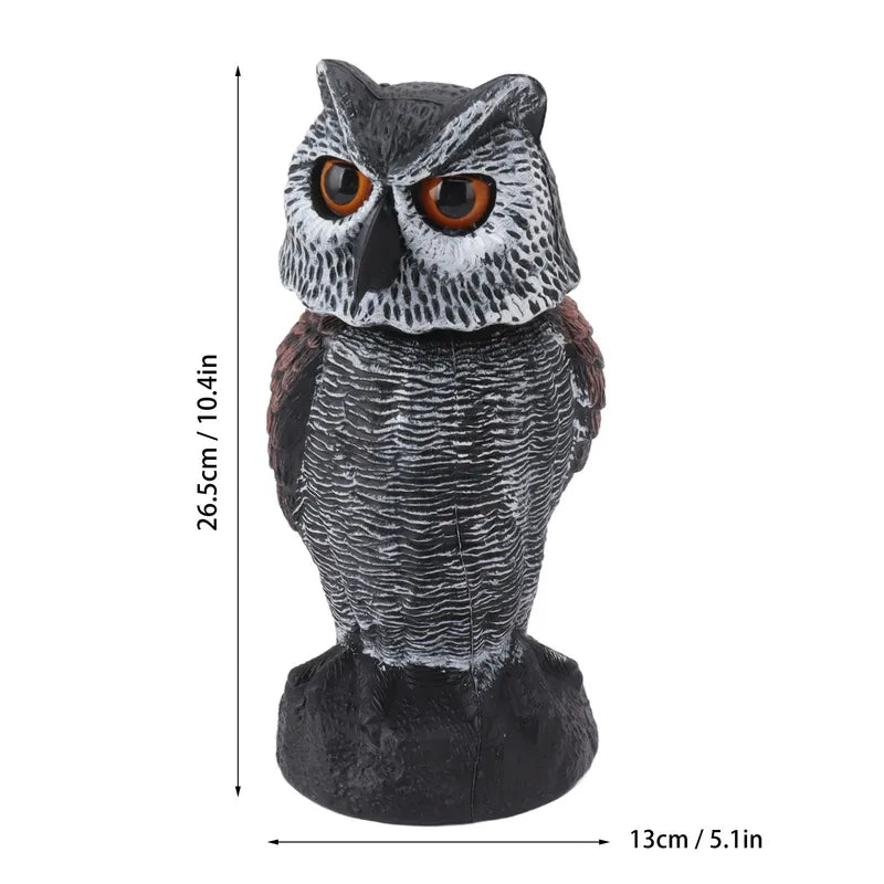 Bird Repellent Owl Decoy with Shake Head for Garden and Farm Pest Control