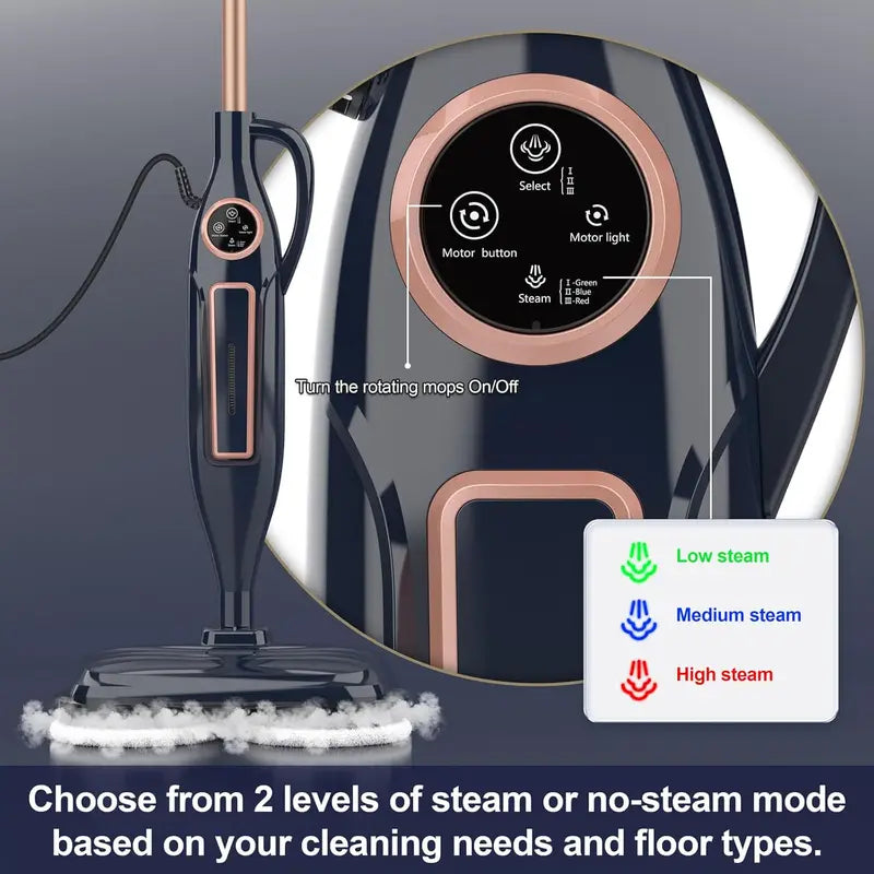 INSE VM6 Steam Mop Cleaner with Rotating Pads 1300W for Hard Floors