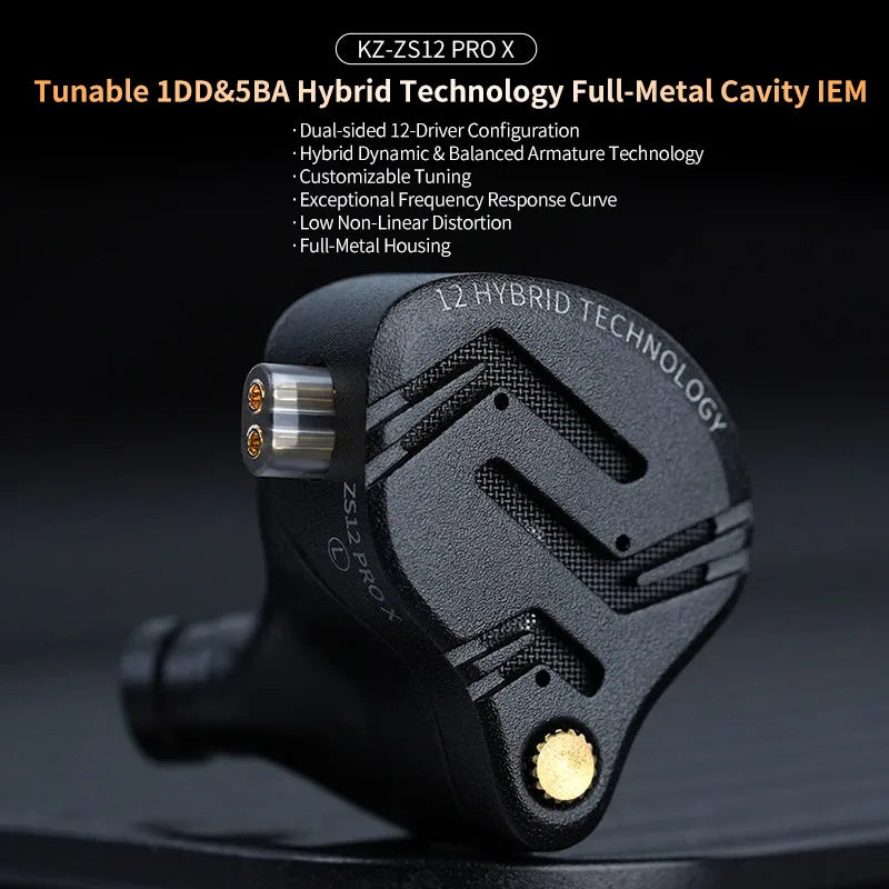 KZ ZS12 PRO X Hybrid In-Ear Monitors High-Performance Earphones with Detachable Cable