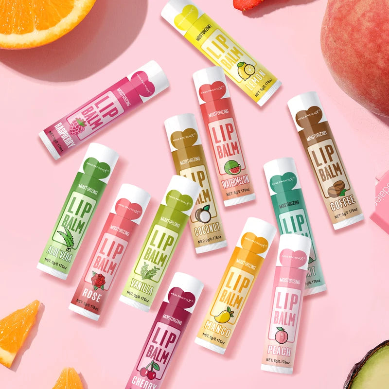 Moisturizing Lip Balm Set 48PCS with Flower Fragrance 5g Brightening Lip Color Gift